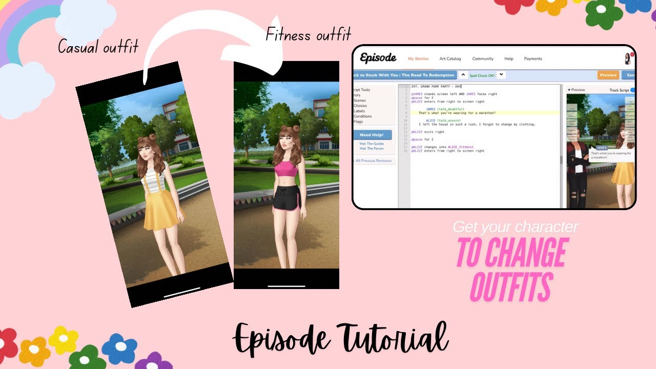 How to get your character to change from one outfit into another 🧢 | EPISODE INTERACTIVE