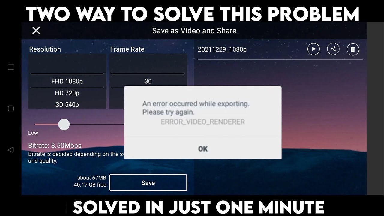 How to fix kinemaster render Error