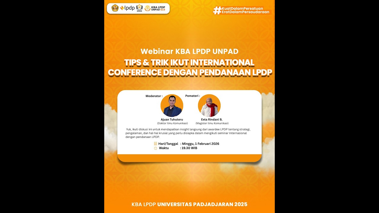 Webinar Tips & Trik Mengikuti International Conference dengan Pendanaan LPDP - 01 Februari 2026