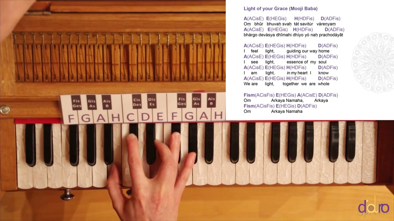Light of your Grace (Mooji Baba, Sam Garrett) Gayatri Mantra - Harmonium Tutorial