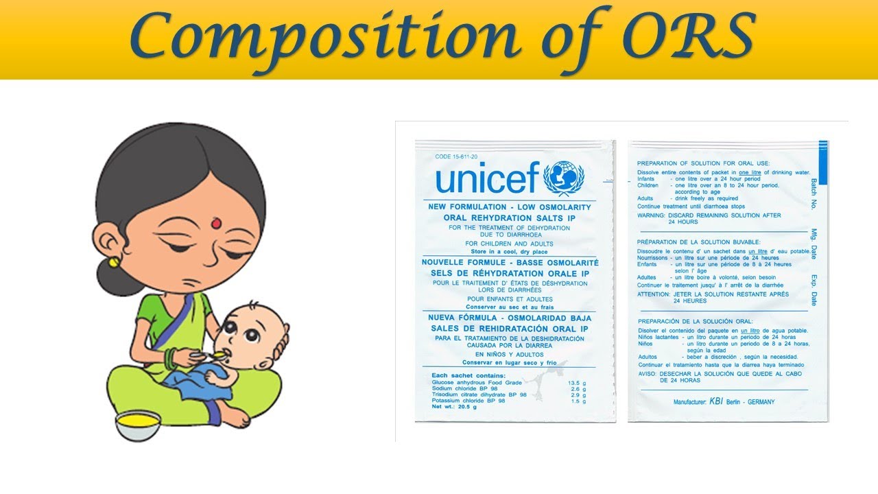 Composition of Oral rehydration salts (ORS) / ORS powder /make ors at home
