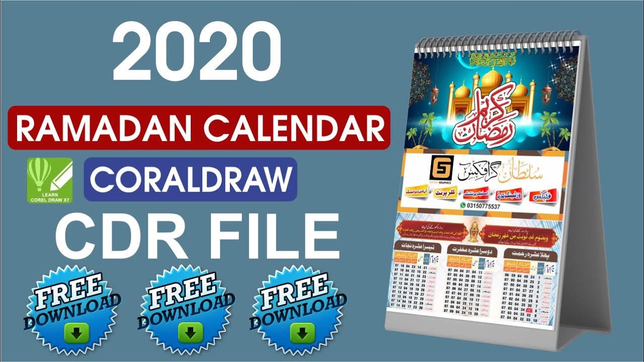 Design Ramadan Calendar 2020 Free Download CDR file  | SULTAN GRAPHICS |