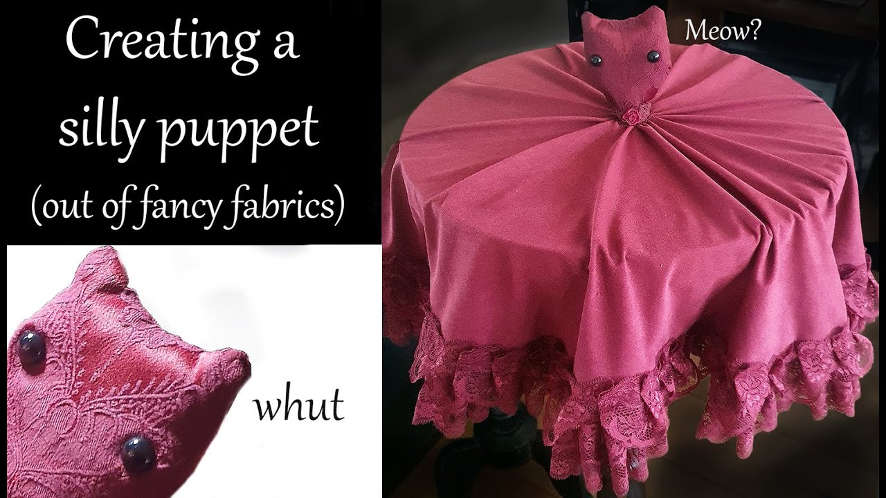 Making a cat puppet out of dress fabric, indie fashion designer Somnia Romantica ^^