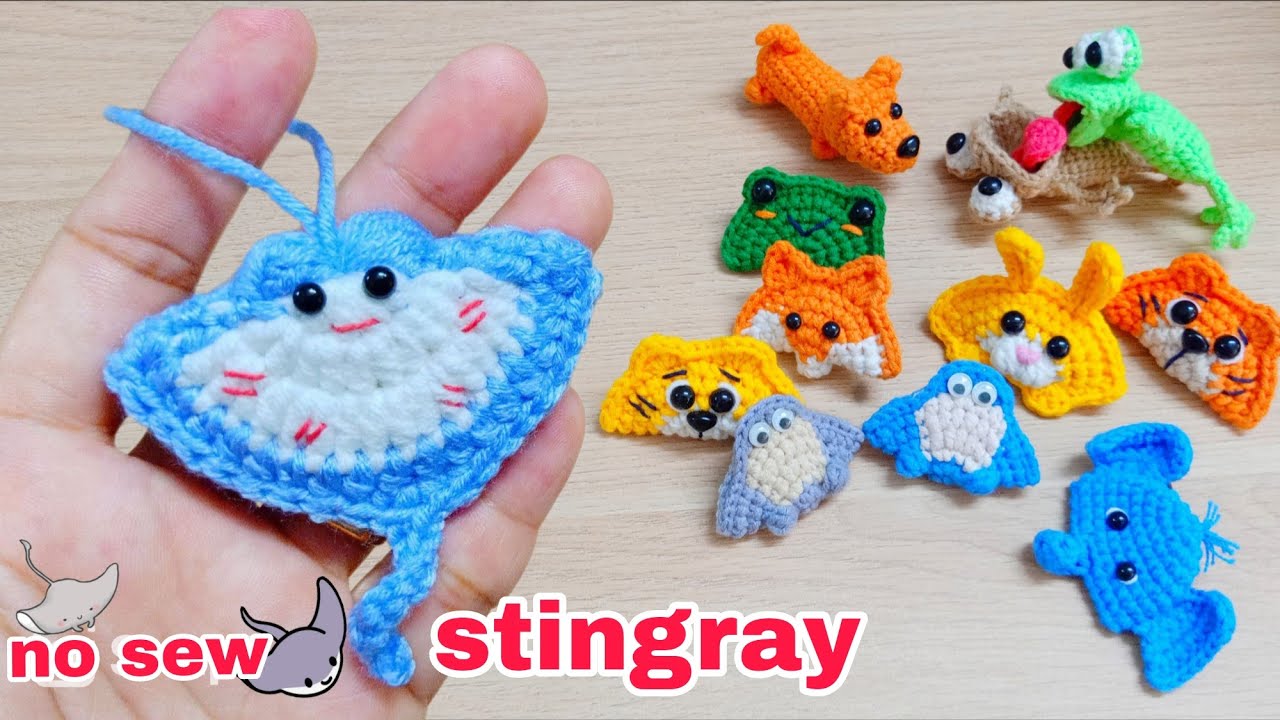 No sew crochet stingray keychain | Hướng dẫn móc cá đuối đơn giản nhất làm móc khóa