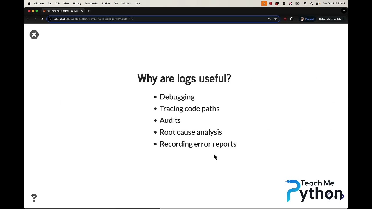 Python Logging - Lesson 01 - Intro to Logging