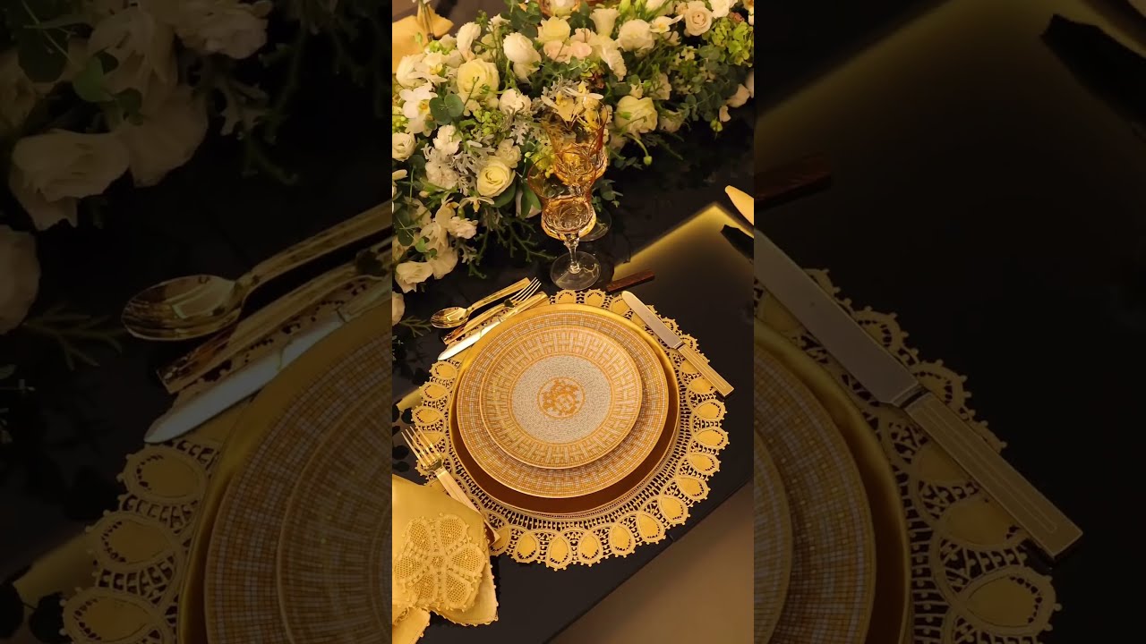 Ana paula justus Hoje tem um jantar em casa 🥂mesa em tons &acirc;mbar, contrastando com o preto! Gostam?