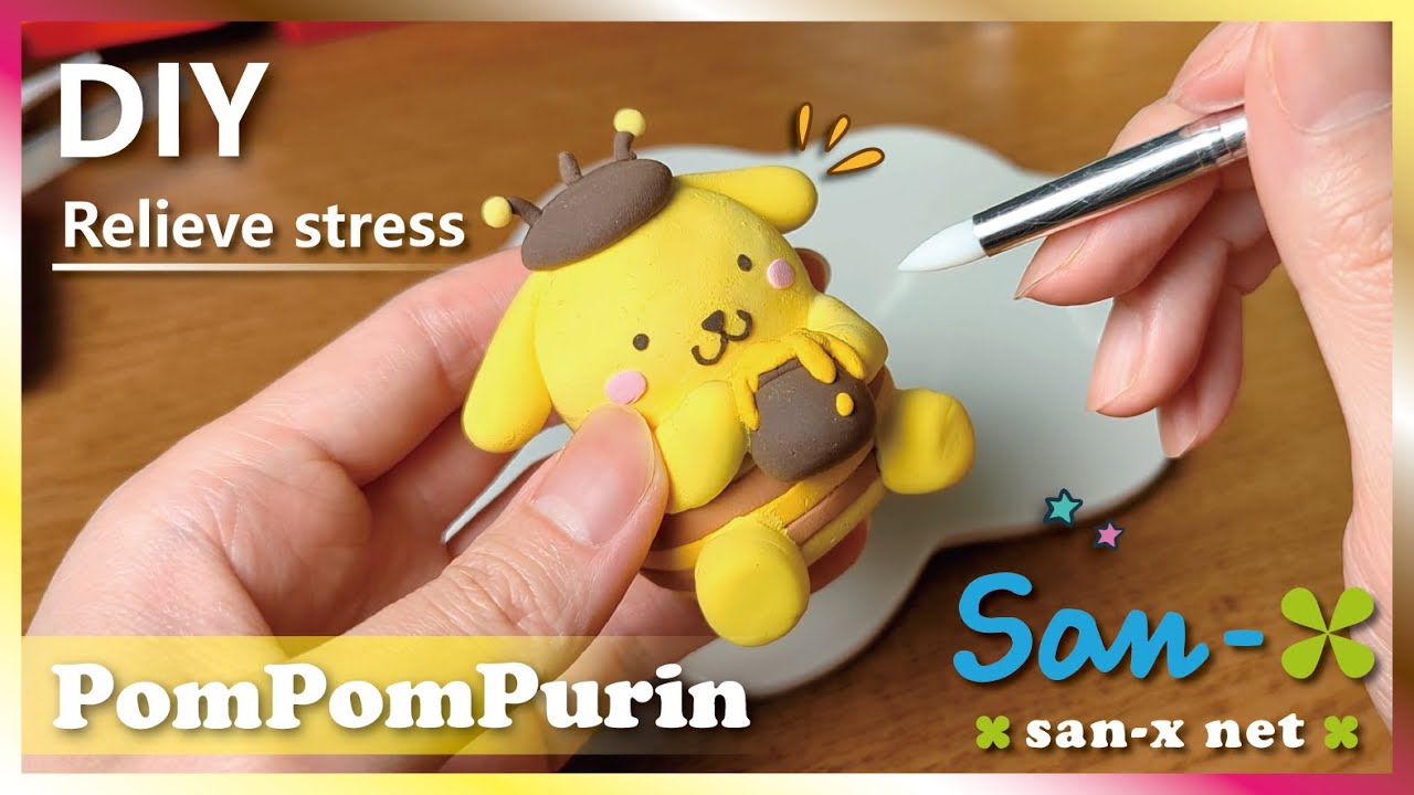 San-X｜三麗鷗｜PomPomPurin｜布丁狗｜輕黏土製作教學｜Clay｜公仔｜Figurine｜紓壓手工藝｜Relaxing Time｜Art Handicraft｜4K