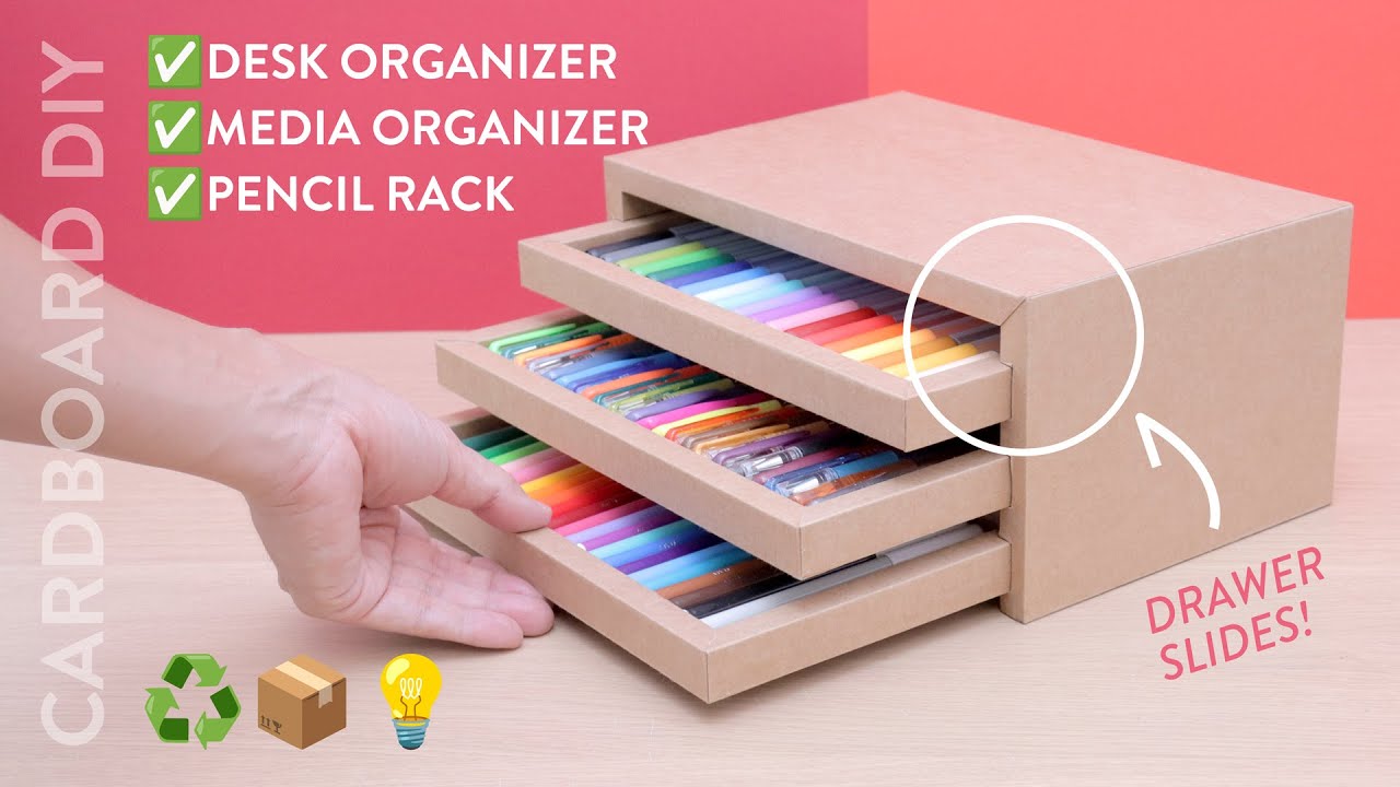 How to make a desk organizer from cardboard #cardboardfurniture #deskorganization #upcycling