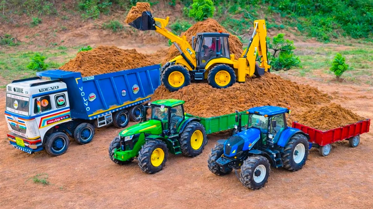 Diy diorama making mini motor water pump science project Dumper truck Accident pulling tractor jcb .