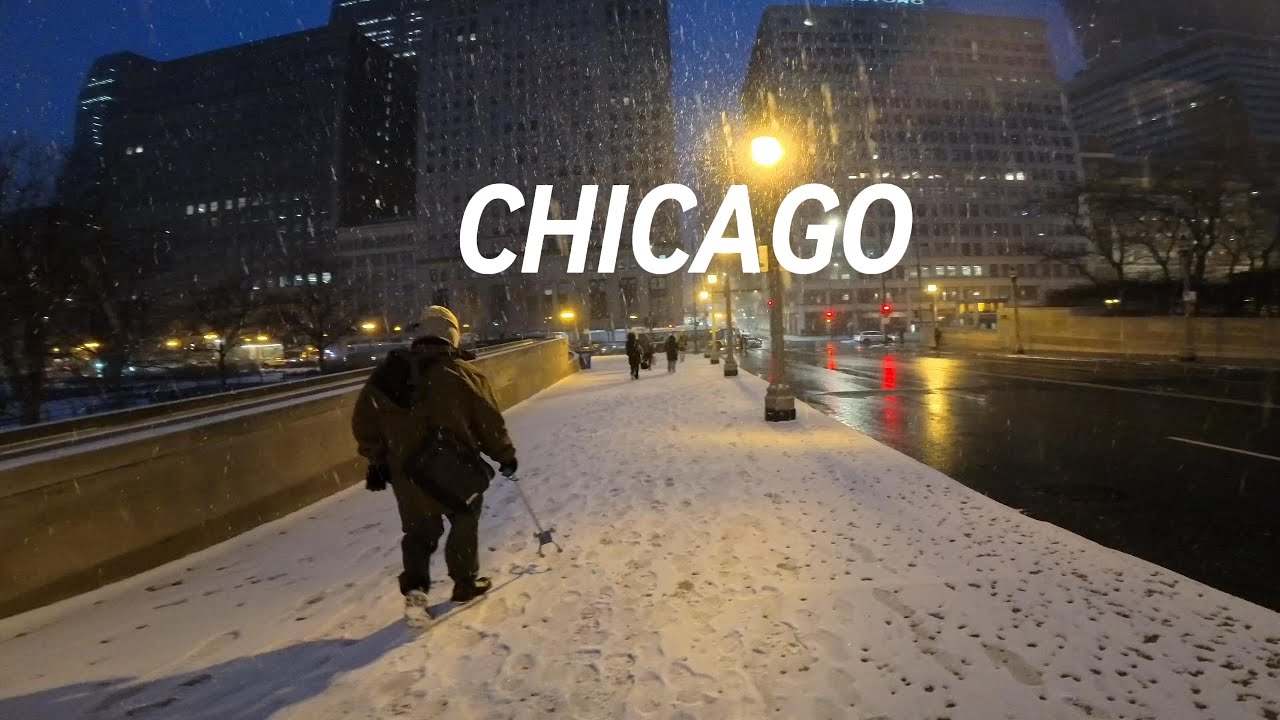 Chicago Snow Fall Morning Walk Monday, December 29th, 2025