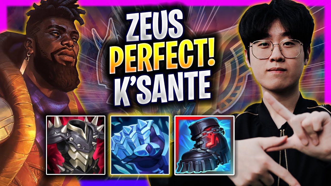 ZEUS PERFECT GAME WITH K'SANTE! - HLE Zeus Plays K'sante TOP vs Gnar! | Season 2025