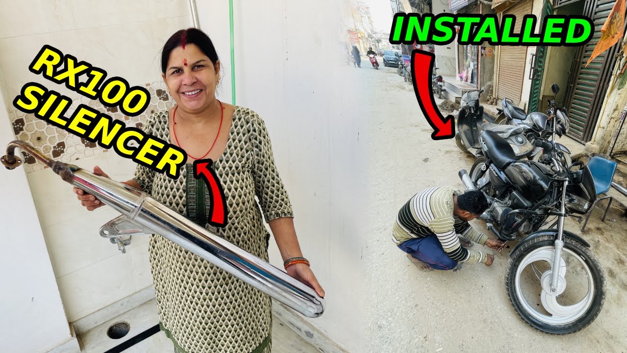 RX100 Silencer Installed In Splendor 😍|Sound And Price 🤨| Mummy Reaction 😚| Public Reactions Also 🤗