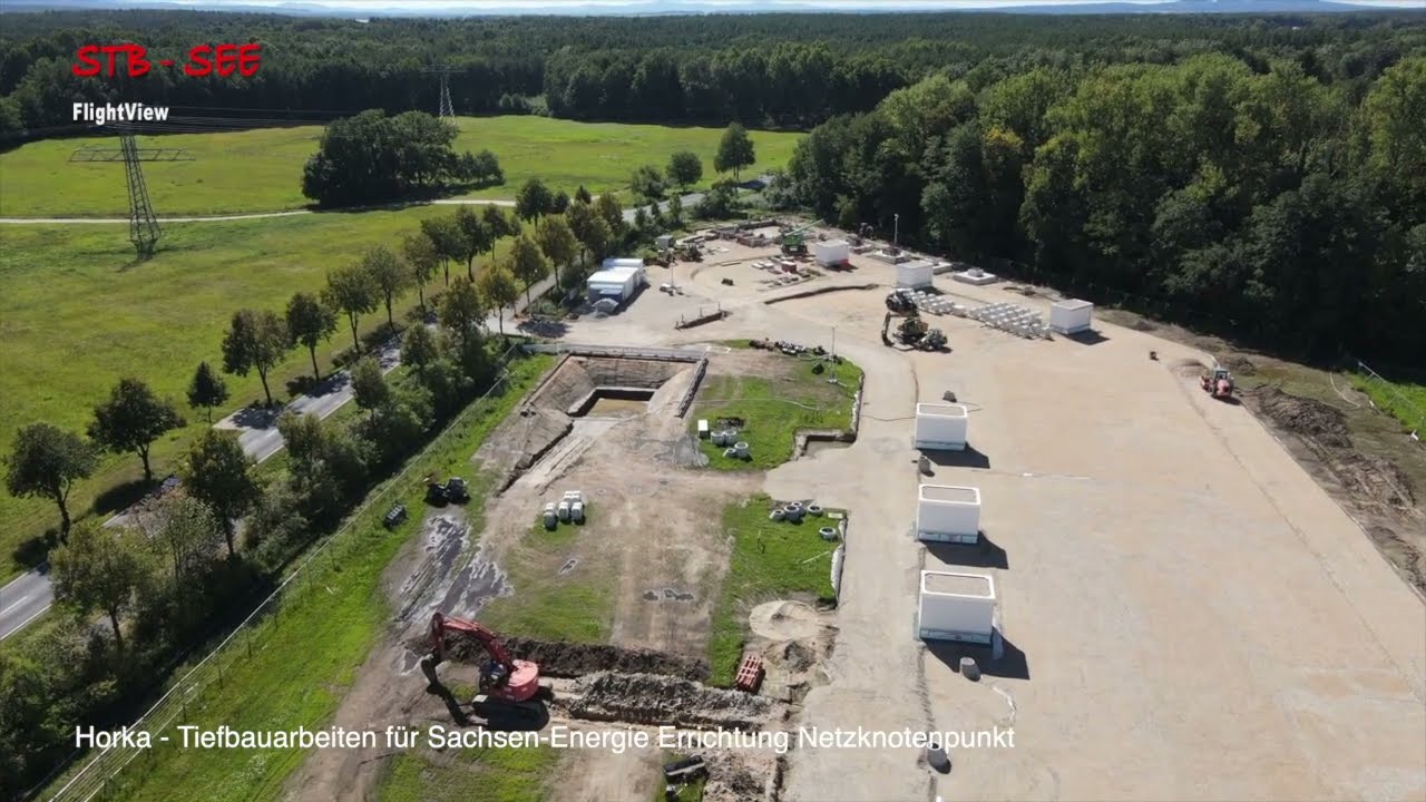 STB See - FlightView - Horka - Tiefbauarbeiten Netzknoten SachsenNetze - SachsenEnergie