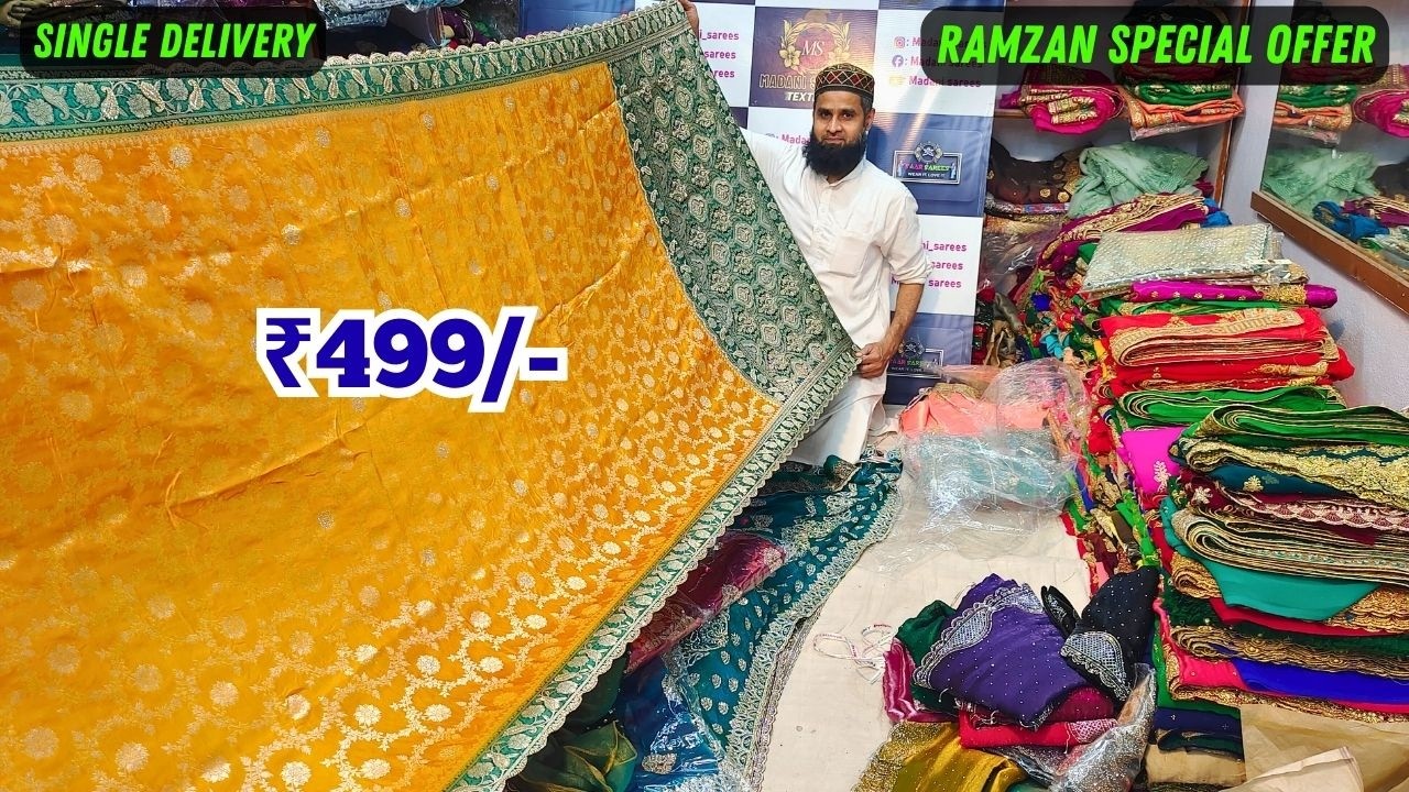 Ramzan Special🌙 Latest Stone Work Sarees 💫 Tissue Organza | Banarasi | Hyderabad Market