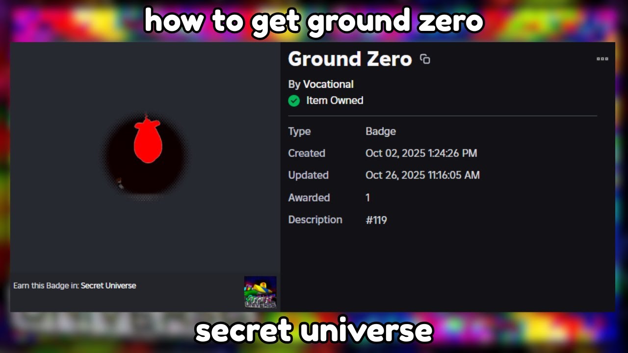 how to get ground zero (secret universe roblox)