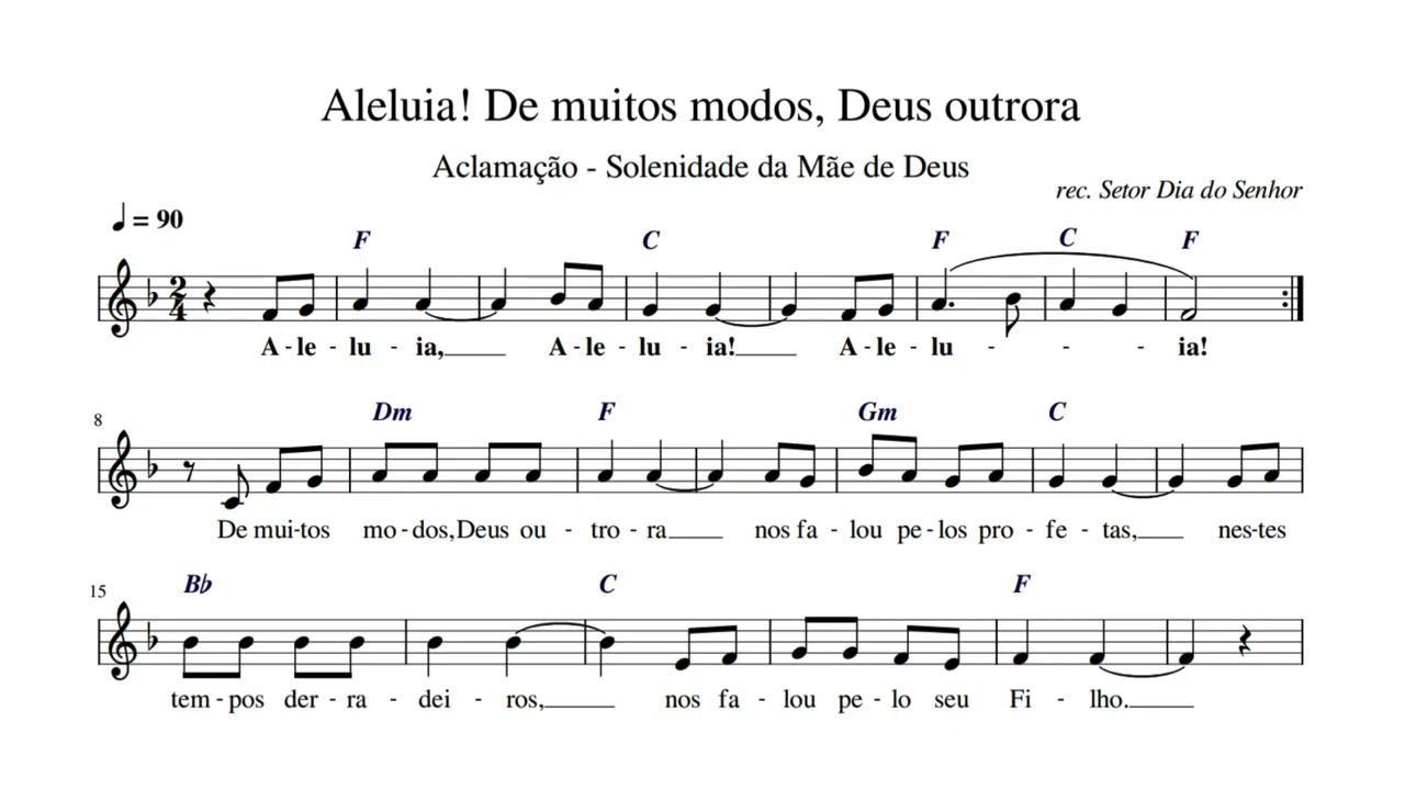 Aleluia! De muitos modos, Deus outrora