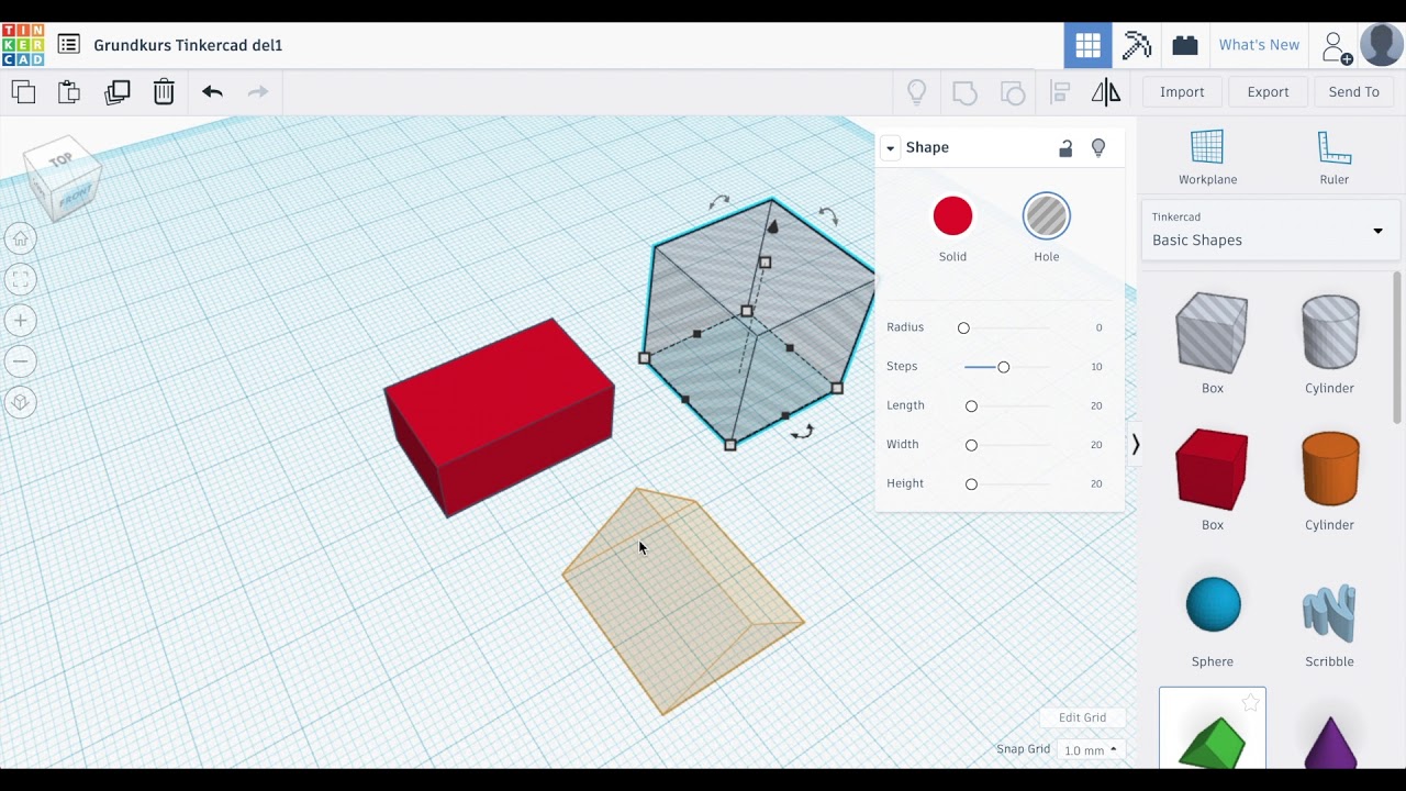 Guide Tinkercad del 1 | Objekt och gruppera objekt i Tinkercad