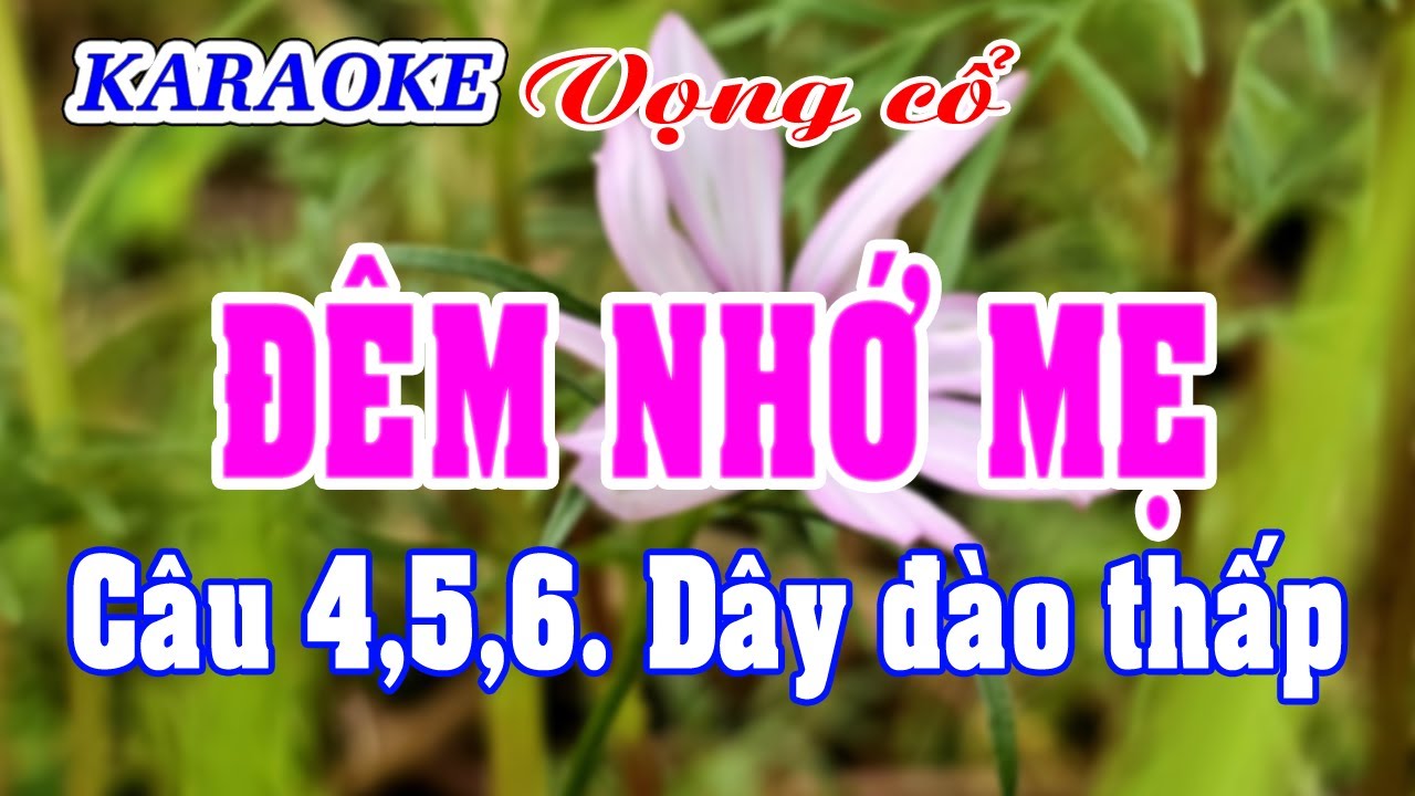 Karaoke _  Đêm Nhớ Mẹ _  Dây Đào Thấp