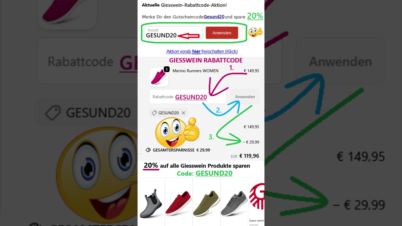 Giesswein Rabattcode 20% Rabatt (Code: GESUND20) + gute Laune Song 🎶Lauf wie auf Wolken🎶