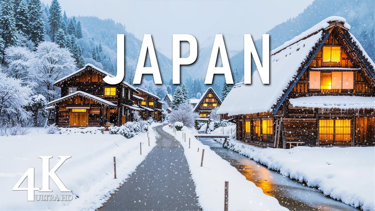 Japan Winter 4K ❄️ Snowy Temples, Quiet Kyoto Streets & Mountain Scenery in Soft Winter Light