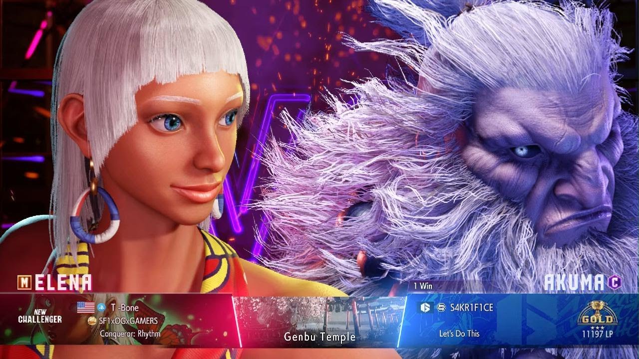 Street Fighter 6 Elena vs Akuma (Gold) rank