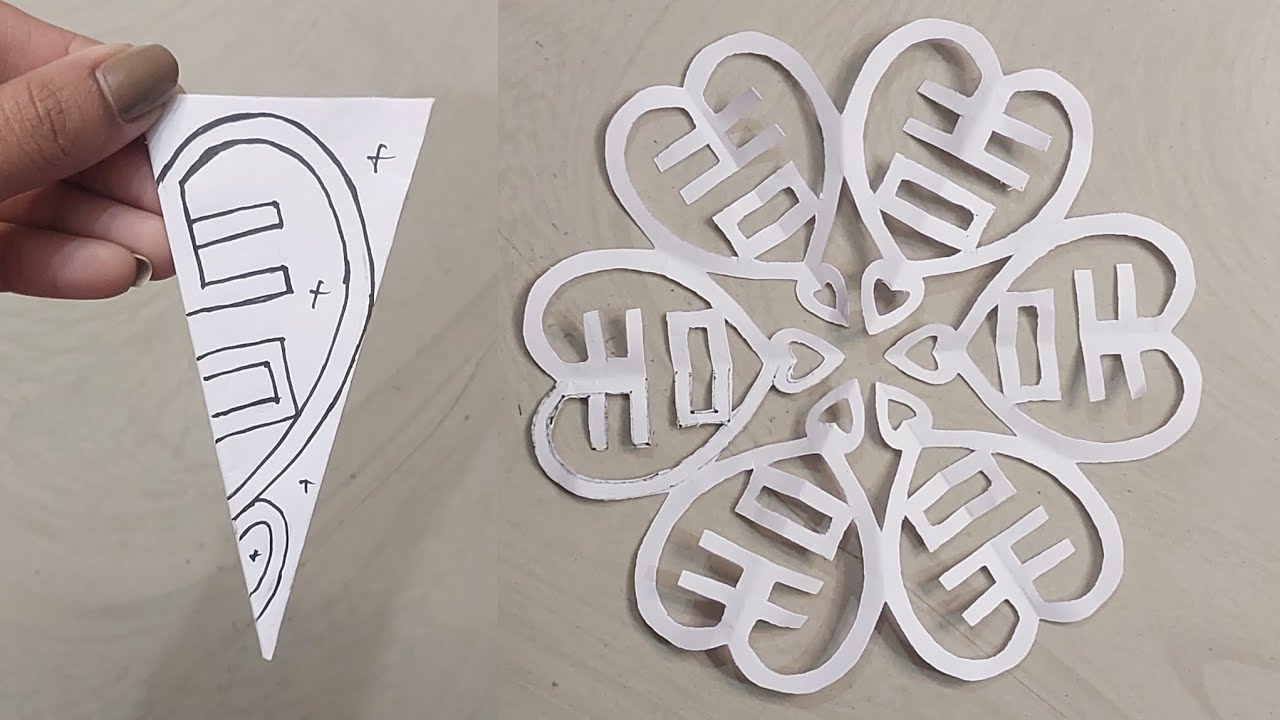 How to make easy and beautiful snowflakes ❄️♥️ #papercraft #snowflakes #part 151