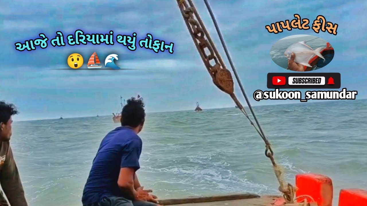 આજે તો દરિયામાં થયું તોફાન.. ⛵🌊😲પાપલેટ ફીસ.. 🐟