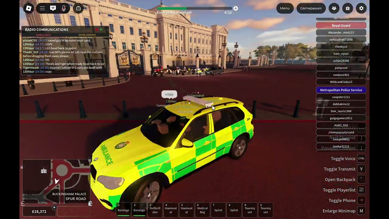 First Shift as a Qualified Paramedic! (Roblox Buckingham Palace)