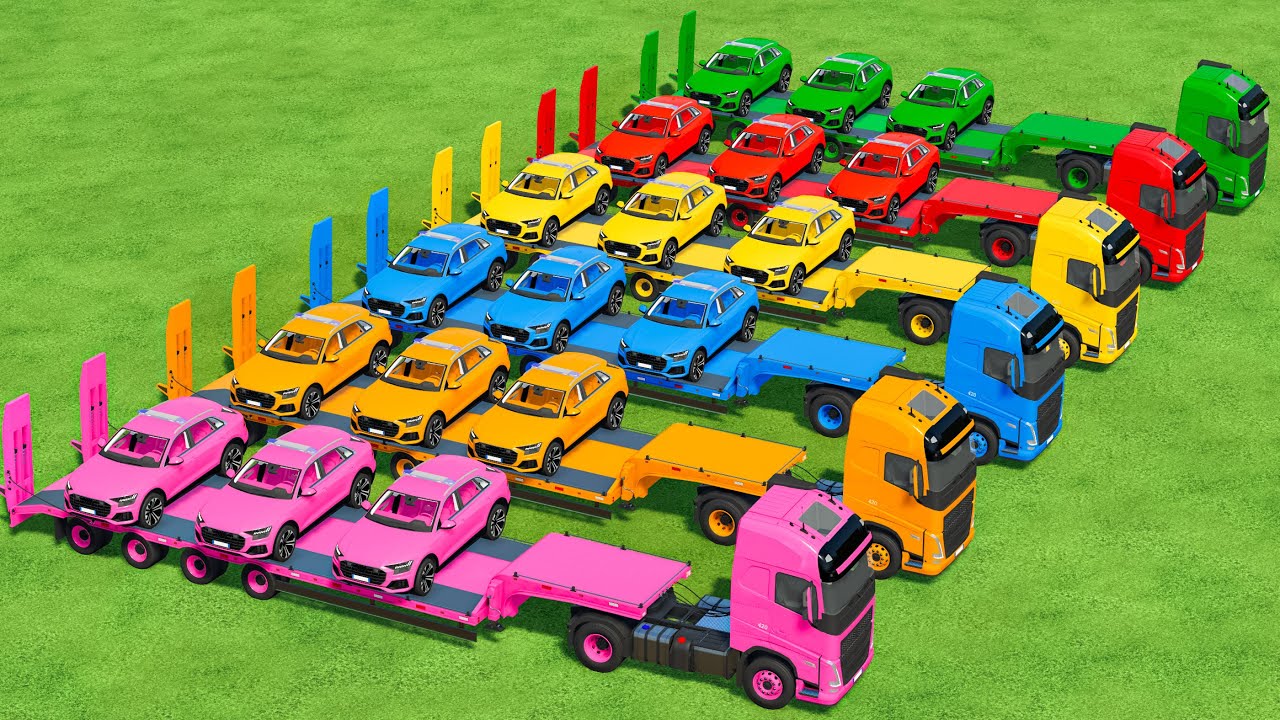 Transporting With Colors | Audi Car Transport With Big Truck In Fs22 | Farming Simulator 22 