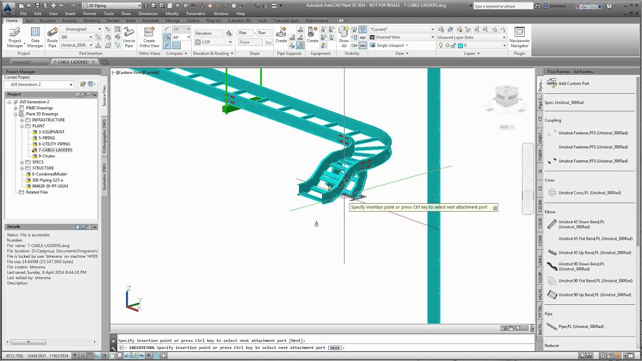 Cable Ladder in Plant 3D - 1 - by BiT