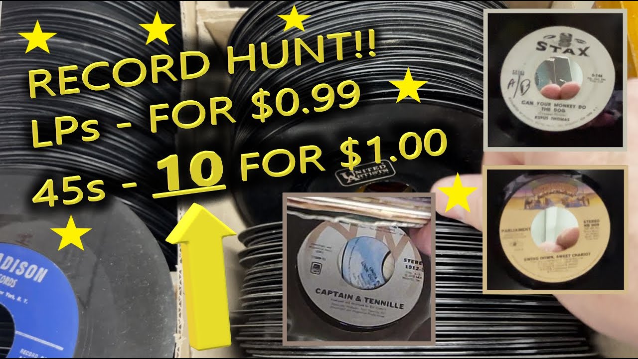 Vinyl Hunting for 45s and LPs - 45s only $0.10 each!! Thrift with me for records! #vinylcommunity