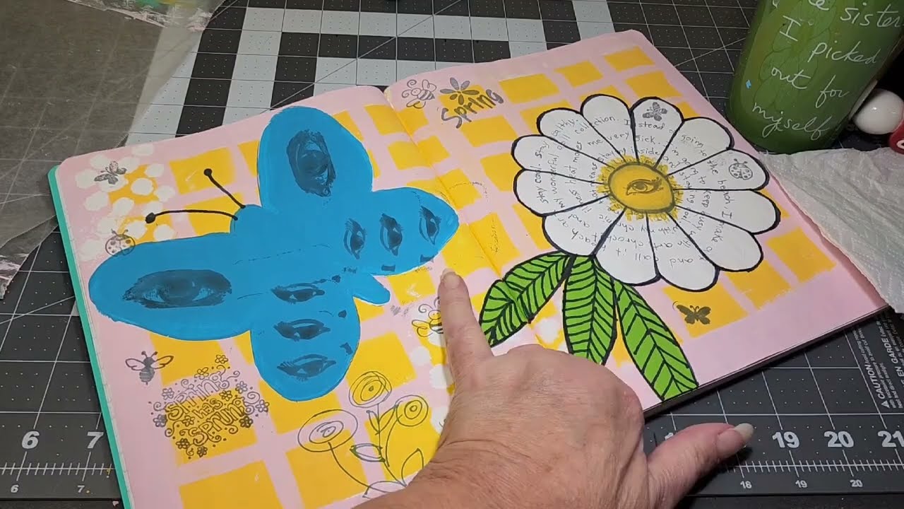 Art Journal Spread Part 2 * Doodling * Beginner Art Journal Spread * You Don't have To Draw