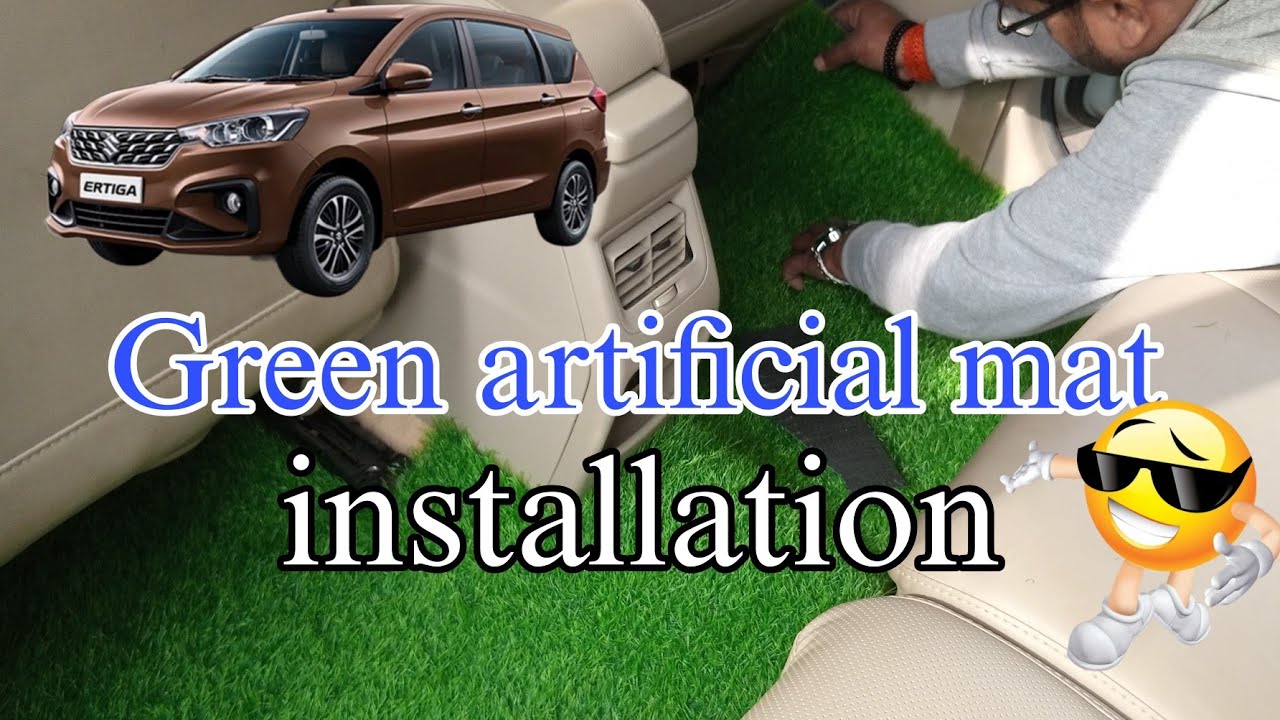 Green graas mat घास mat maruti eartiga installation fitting | floor green grass mat all car set |