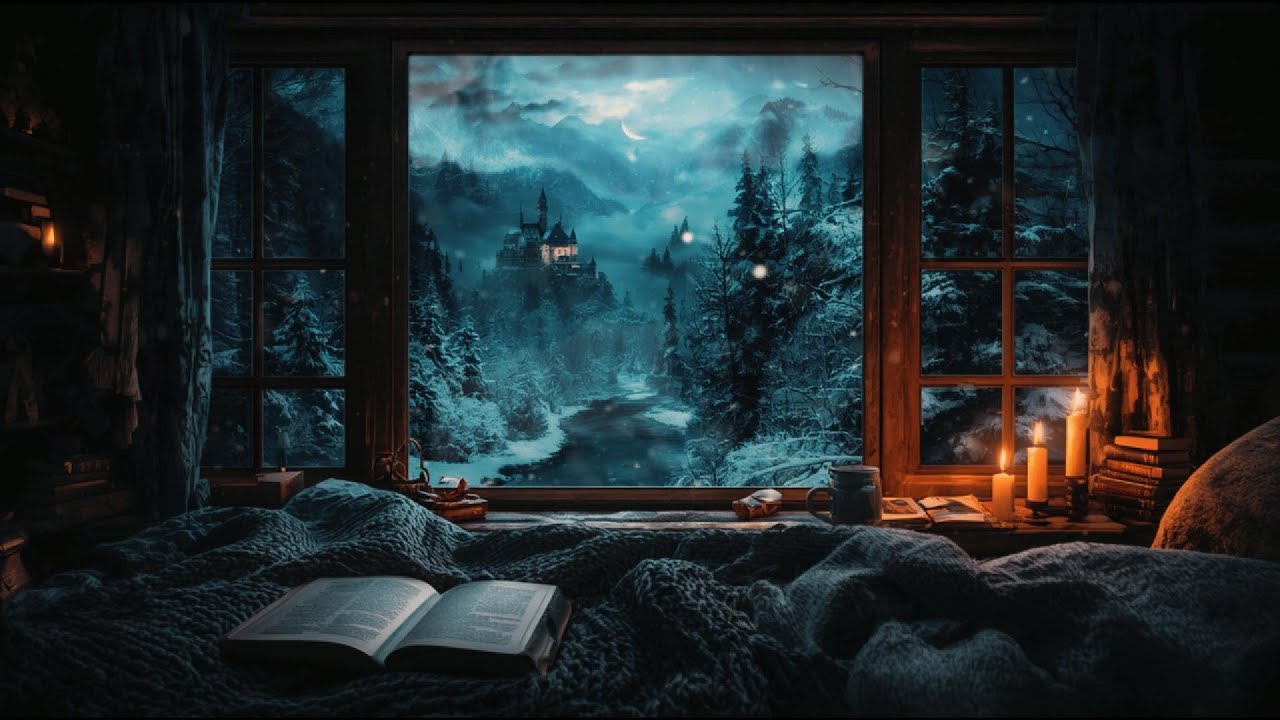 Cold Outside,Cozy Inside❄️Snowy Night Reading Ambience | Soft Music