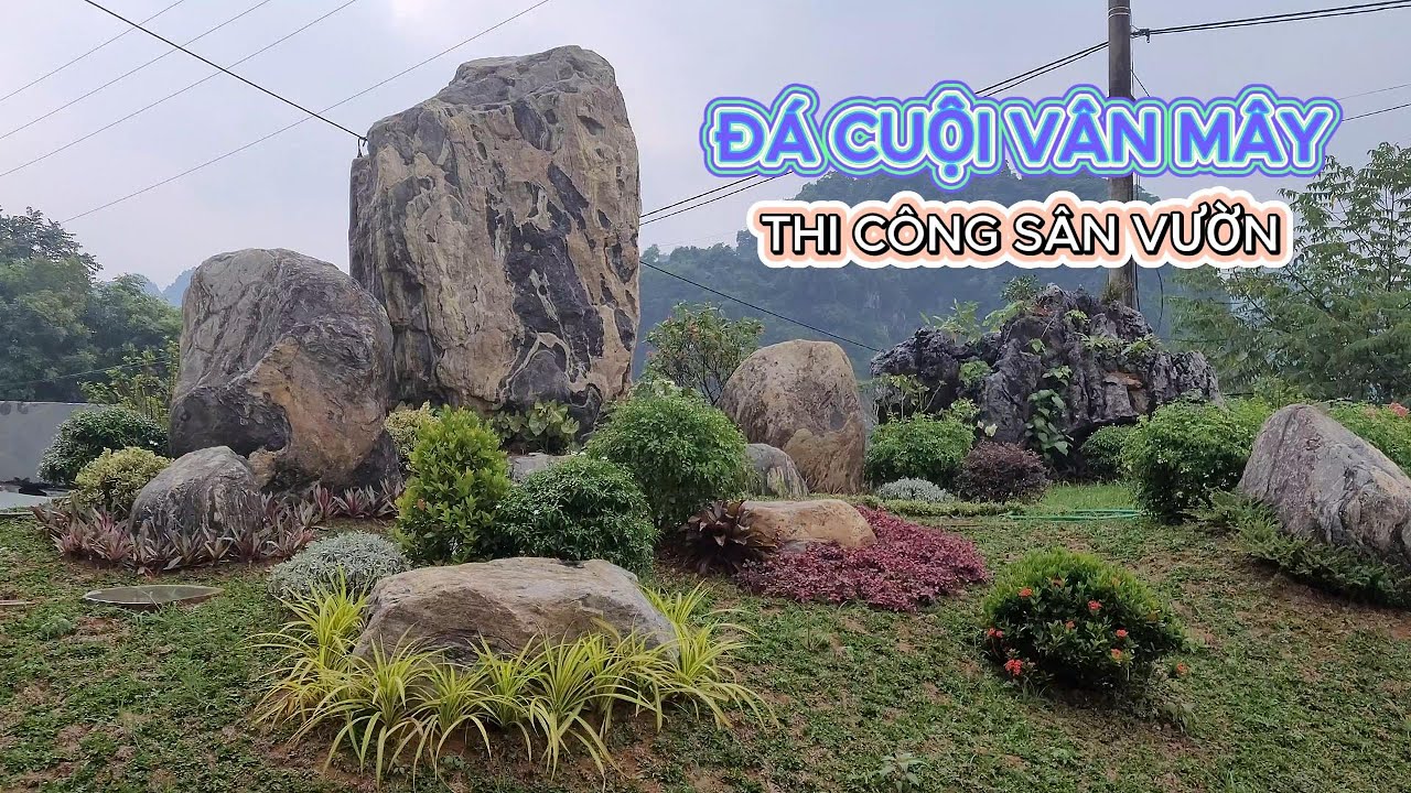 Đá cuội vân mây thi công sân vườn | Đá cuội vân mây đẹp