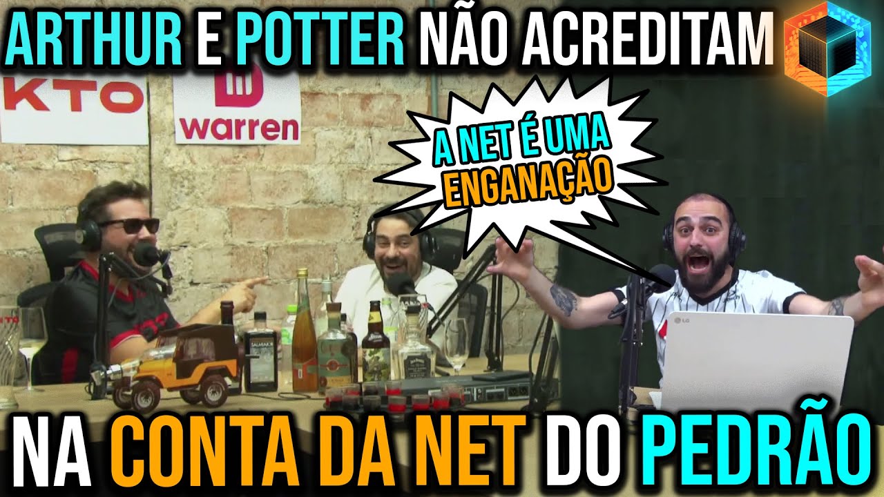 Arthur e Potter não acreditam na conta na NET do Pedrão 😂 Cortes do Caixa Preta