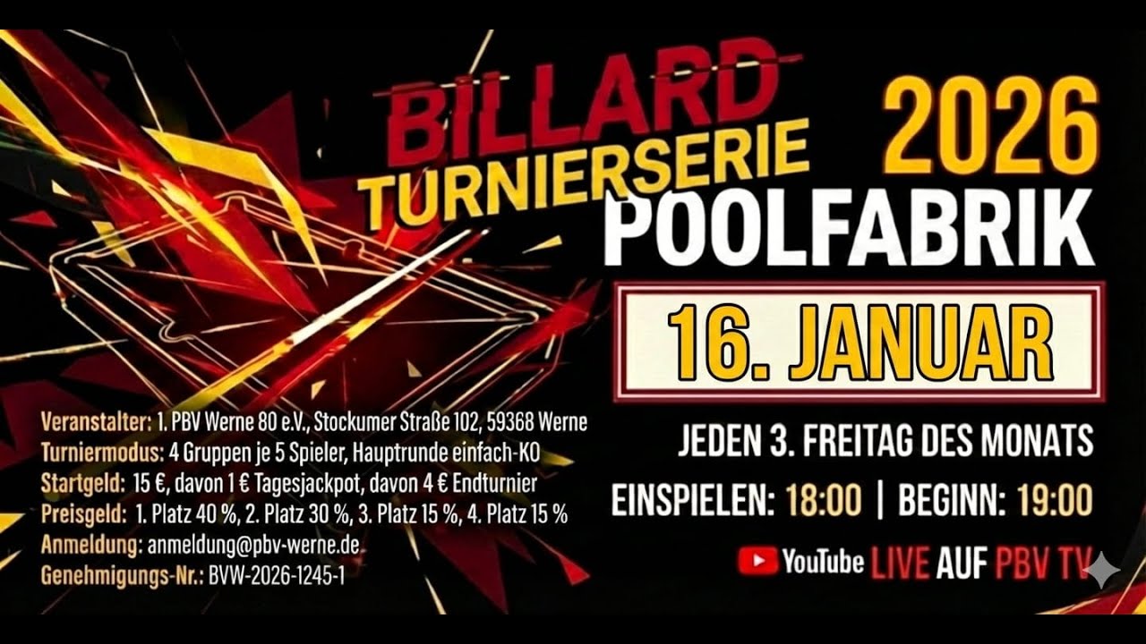 1. PBV Werne 80 / Turnierserie 2026 / 16. Januar