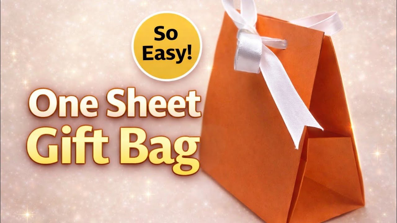 Turn One Sheet of Paper into a Beautiful Gift Bag