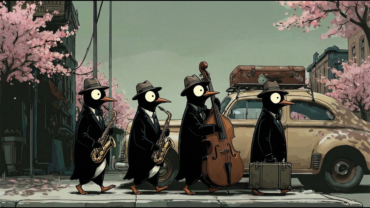 Relaxing Jazz for Focus & Deep Work – Penguins Perform a Spring Melody