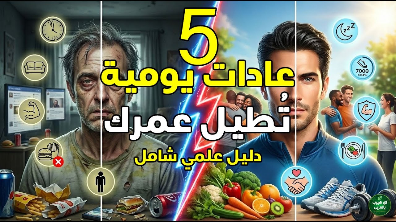 5 عادات يومية تُطيل عمرك — دليل علمي شامل