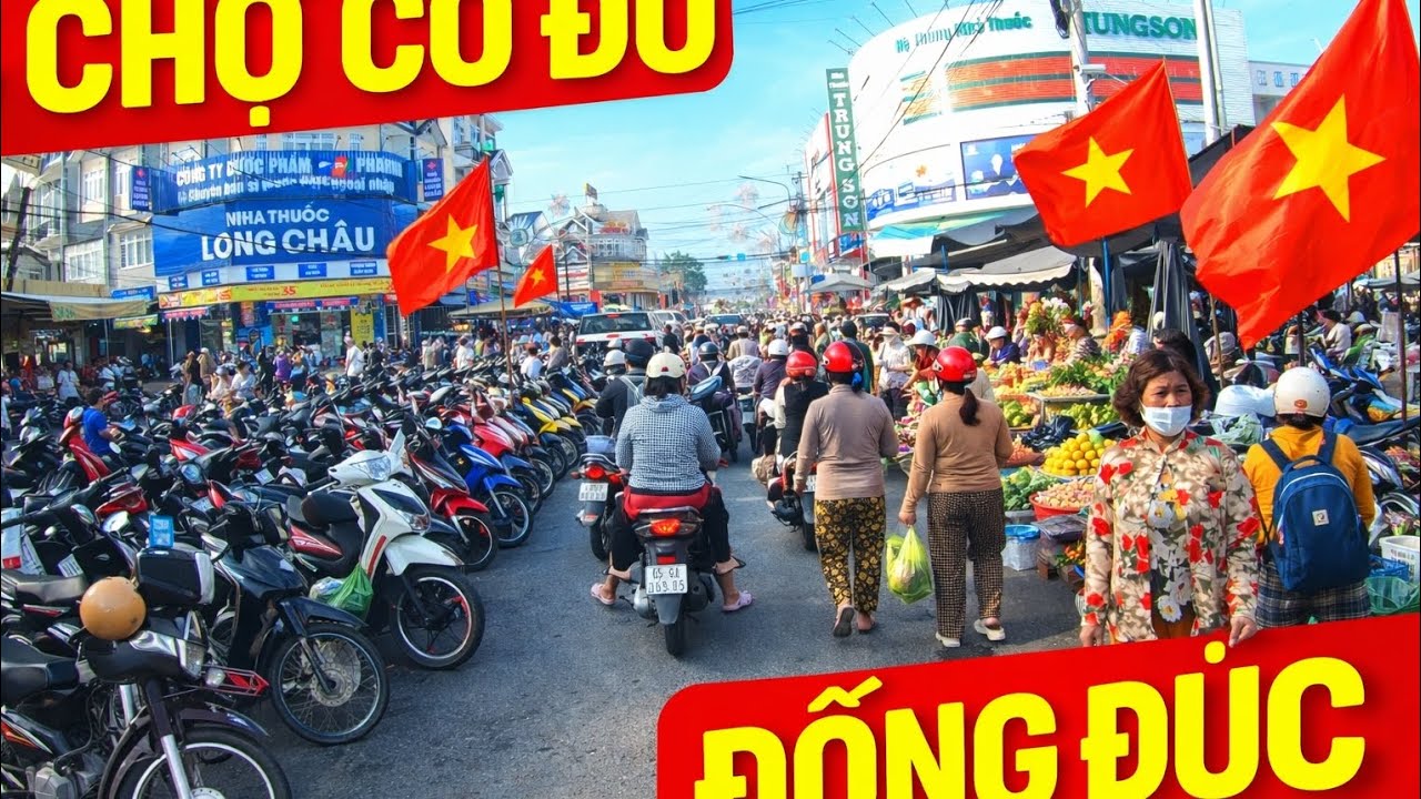 Chợ cờ đỏ 27 tết đông nghẹt người qua lại 