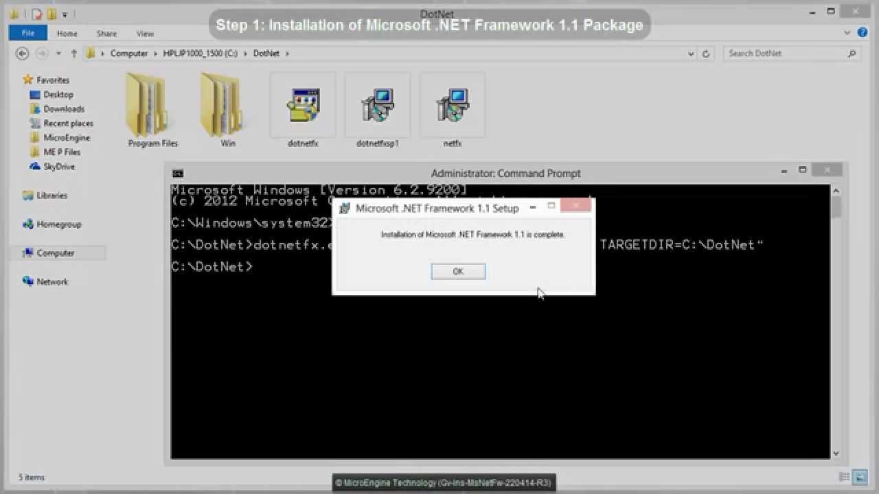 Microsoft .NET Framework 1.1 Installation Guide