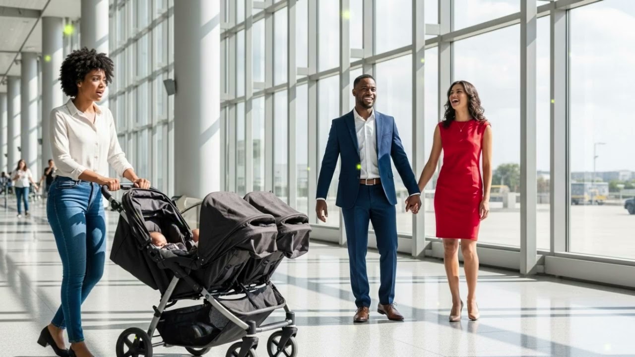 He was strolling with his mistress at the airport… until his wife showed up with the quadruplets....