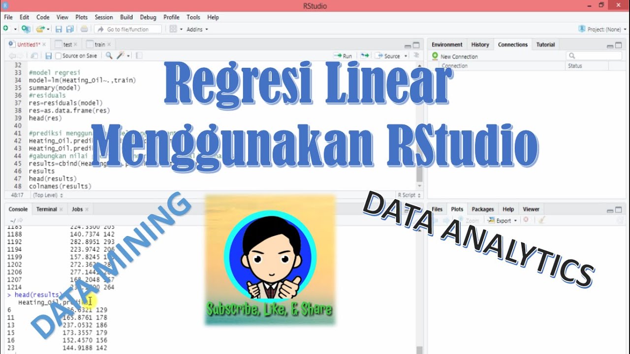 Regresi Linear Menggunakan RStudio # Machine Learning