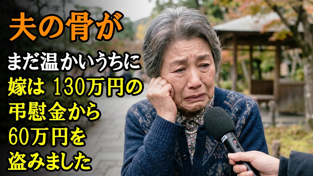 夫の骨がまだ温かいうちに、嫁は130万円の弔慰金から60万円を盗みました