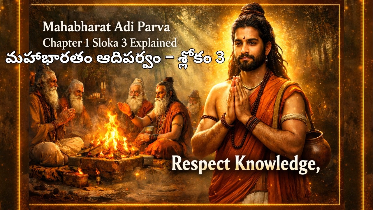 మహాభారతం ఆదిపర్వం అధ్యాయం 1 శ్లోకం 3 | జ్ఞానం వయసుతో కాదు అర్హతతో వస్తుంది | Mahabharatham Day-3