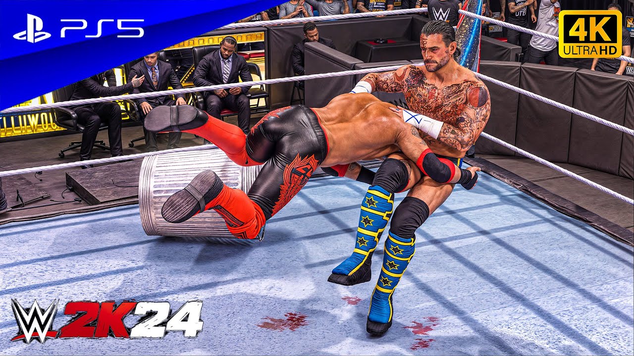 WWE 2K24 - Edge vs. CM Punk | No Holds Barred Match | PS5™ [4K60]