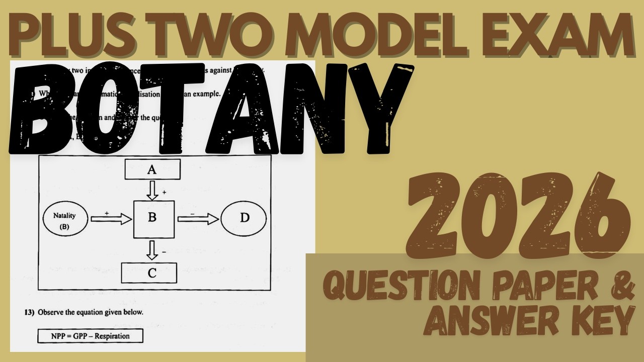 PLUS TWO BIOLOGY MODEL EXAM QUESTION PAPER 2026 | BOTANY | #plustwo #biology #answerkey #2026  #pdf