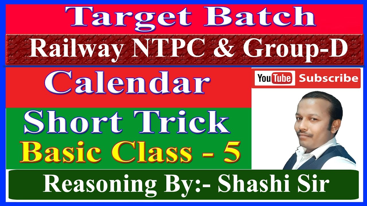 Calendar Short Trick | All Latest Questions | Complete Concepts and Short Tricks | By Shashi Sir