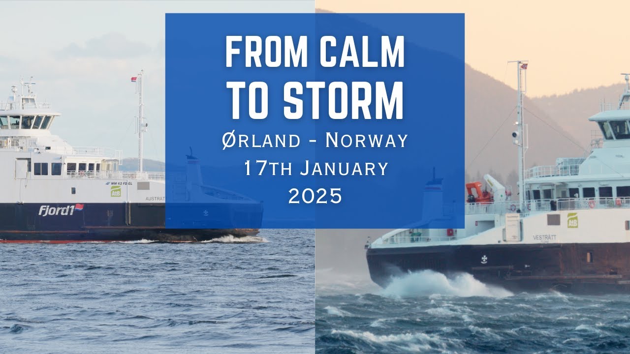 17th January 2025, Ferrys in sudden storm at Ørland - Norway.